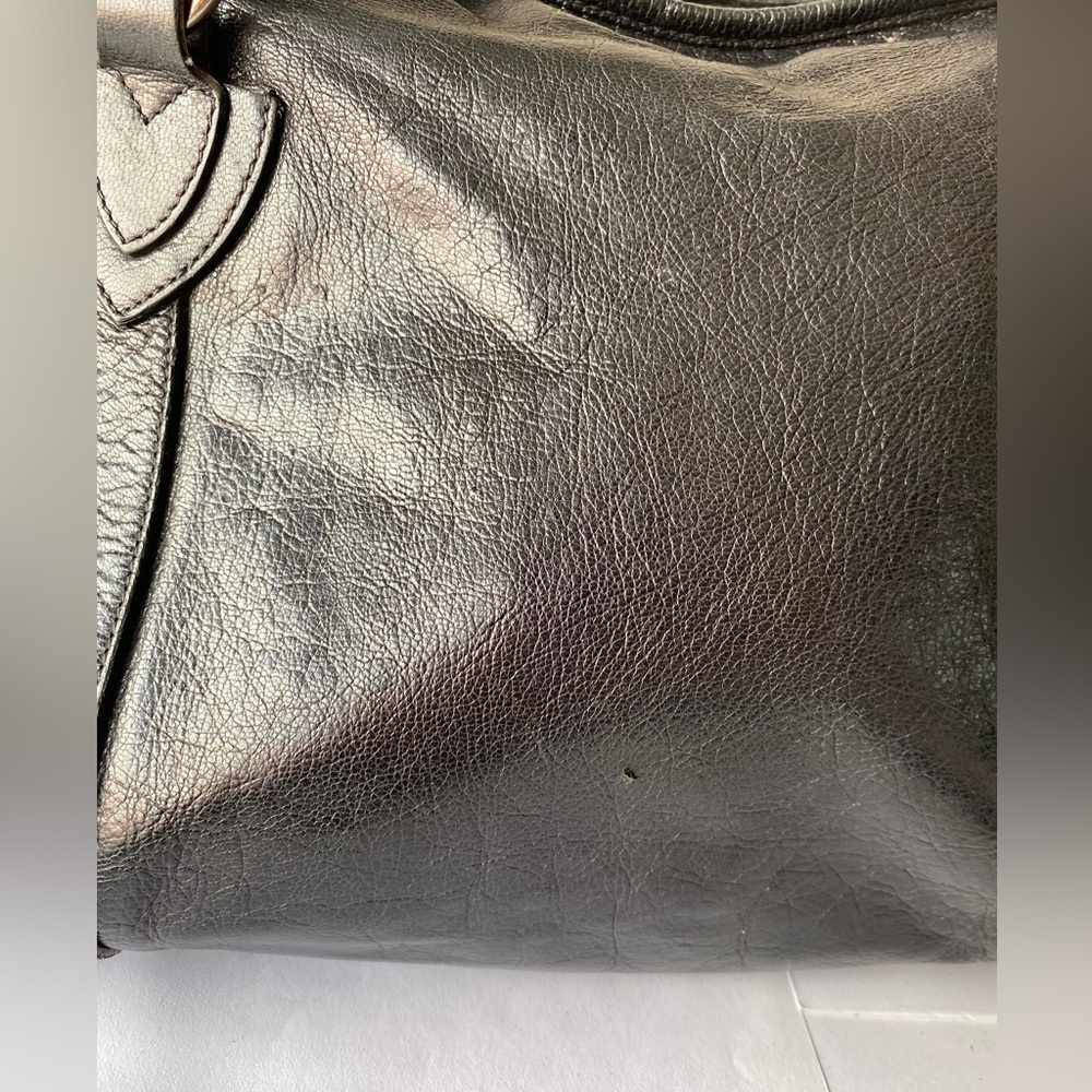 Marc Jacobs Black Shiny Goatskin Leather Baroque Satchel Bag Gold Hardware Y2K - Picture 12 of 16